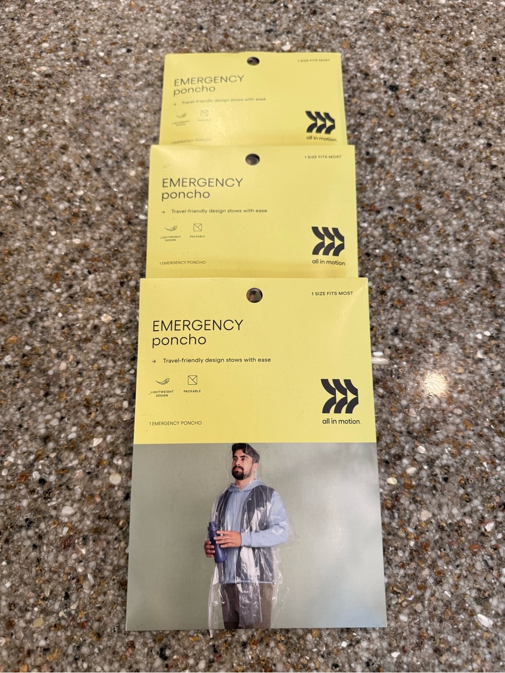Package of 3 All In Motion Emergency Ponchos - Picture 4 of 4